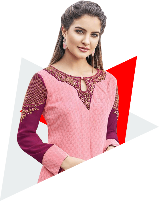 Elegant Pink Kurti Model Pose