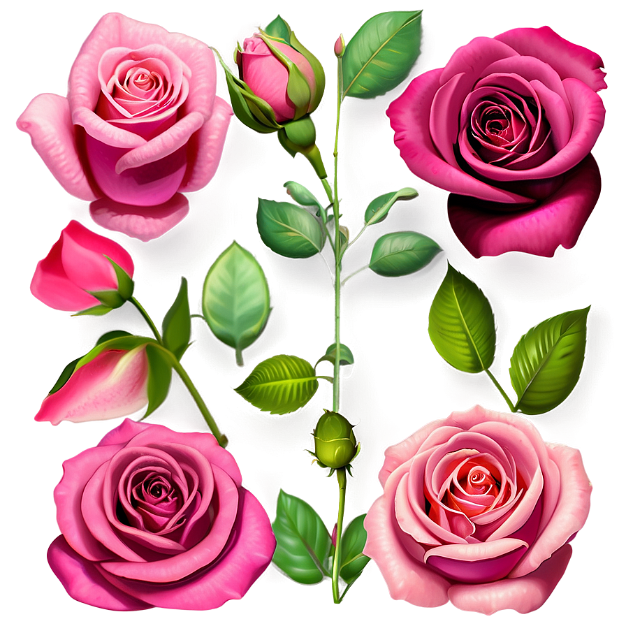 Elegant Pink Rose Png 2