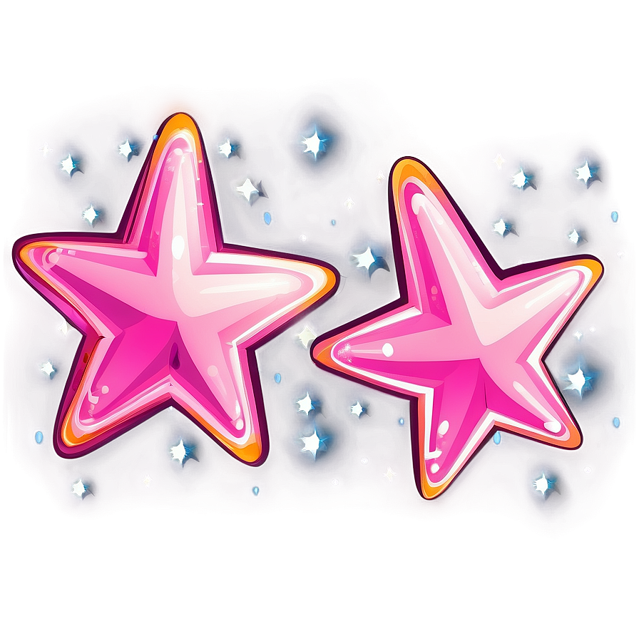 Elegant Pink Stars Png 51