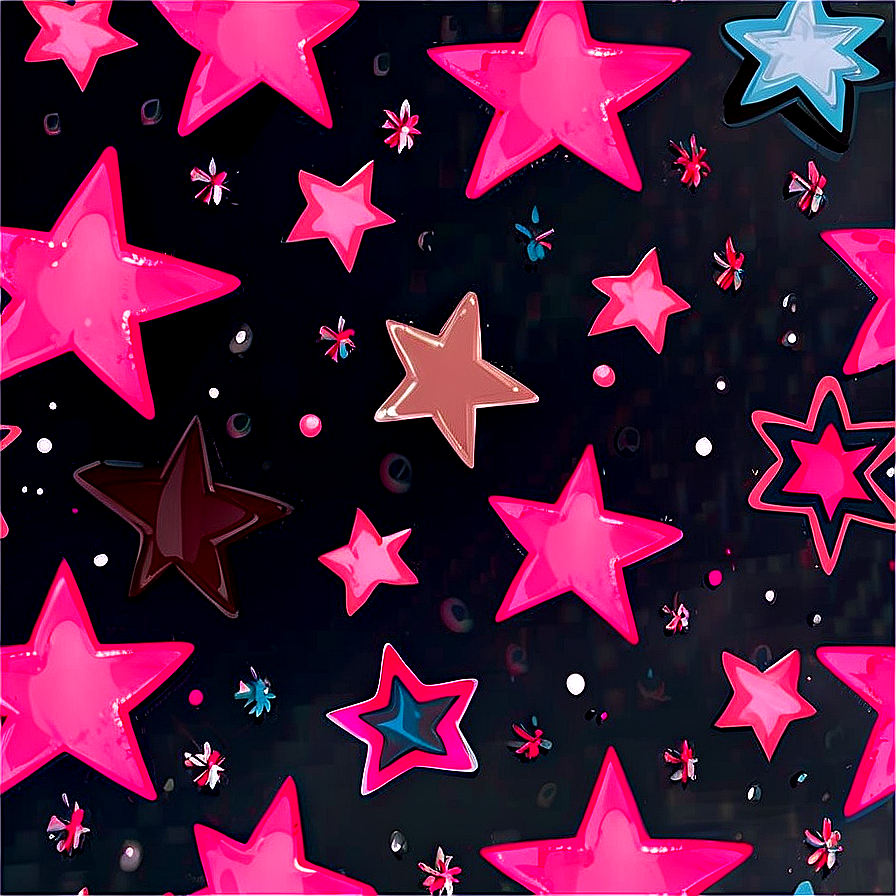 Elegant Pink Stars Png 76