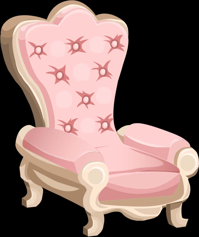 Elegant Pink Vintage Chair