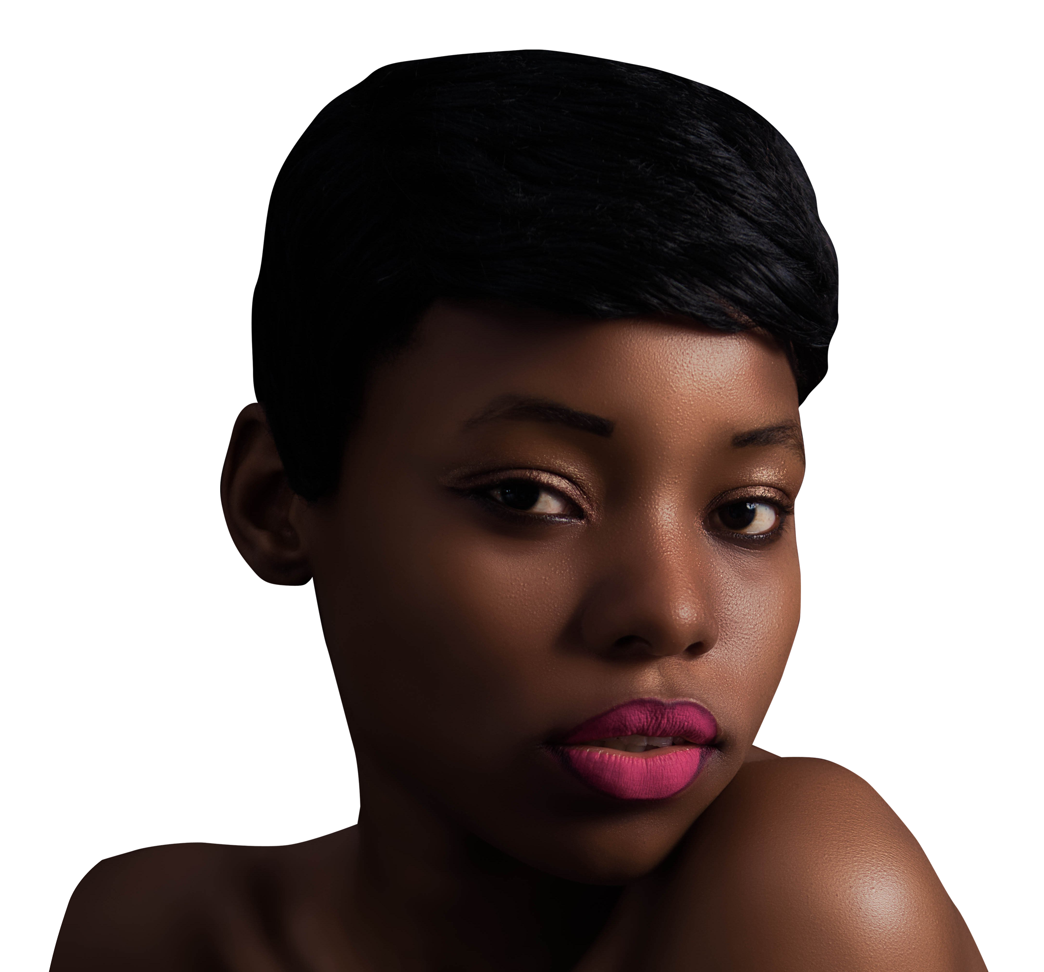 Elegant Portrait African Woman PNG with transparent background