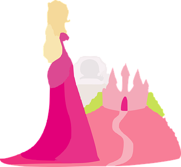 Elegant Princess Vector Illustration PNG with transparent background