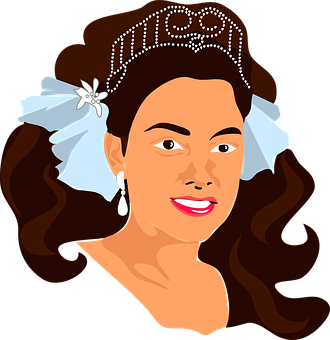 Elegant Princess Vector Portrait PNG with transparent background