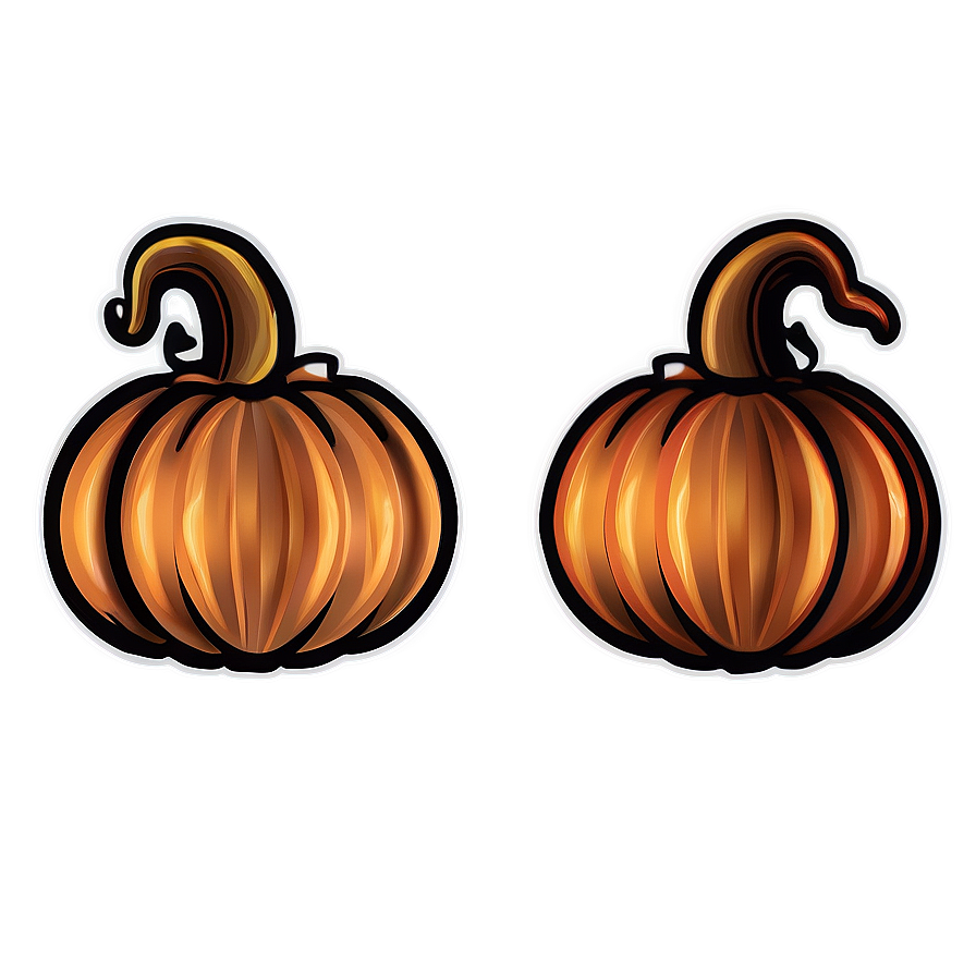 Elegant Pumpkin Outline Design Png 96