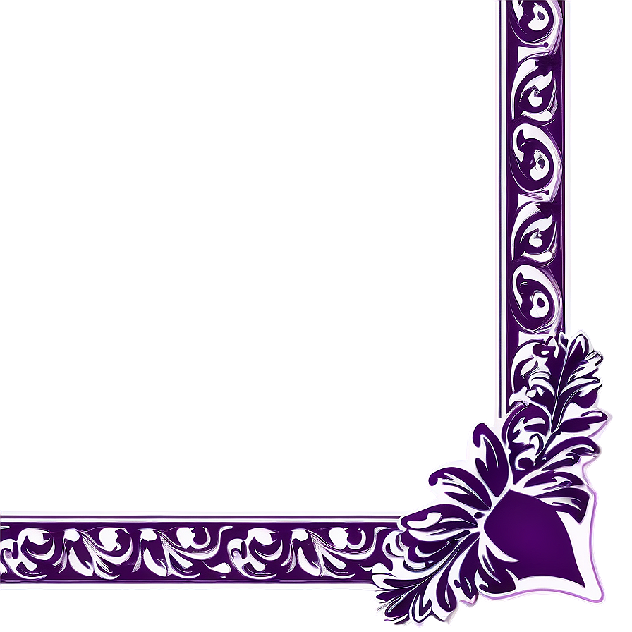 Elegant Purple Corner Border Png 06262024