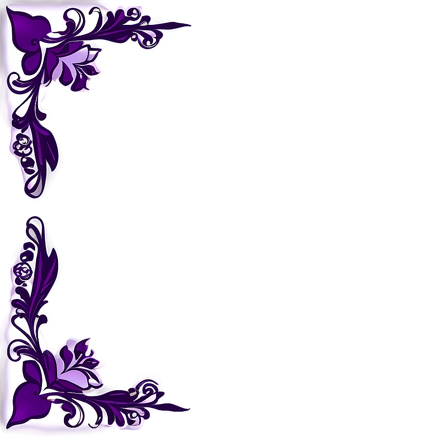 Elegant Purple Corner Border Png 31