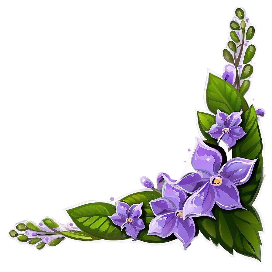 Elegant Purple Corner Border Png 9