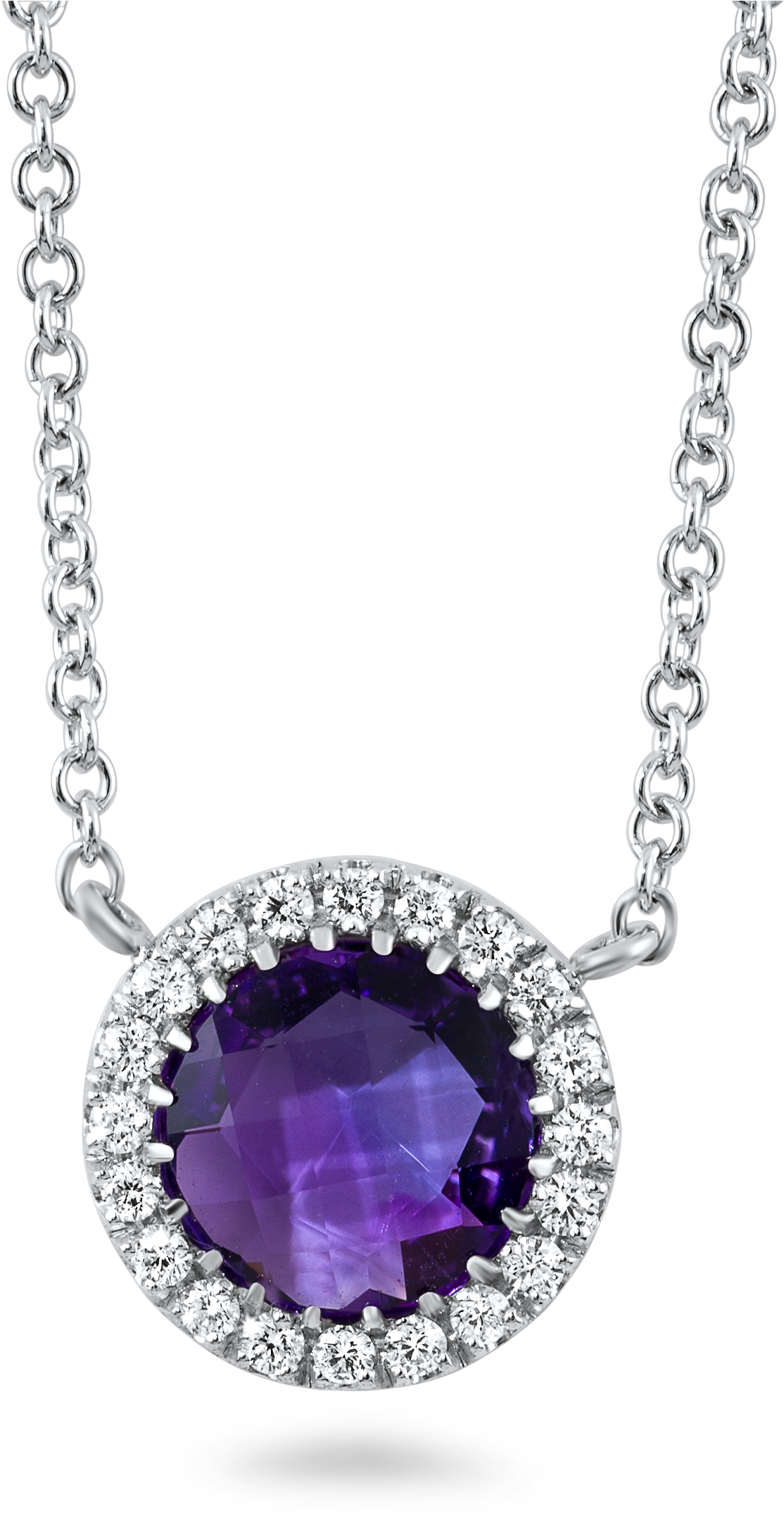 Elegant Purple Gemstone Diamond Necklace