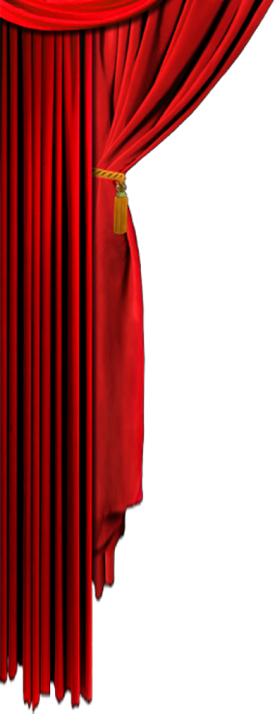 Elegant Red Curtain Partial View PNG with transparent background