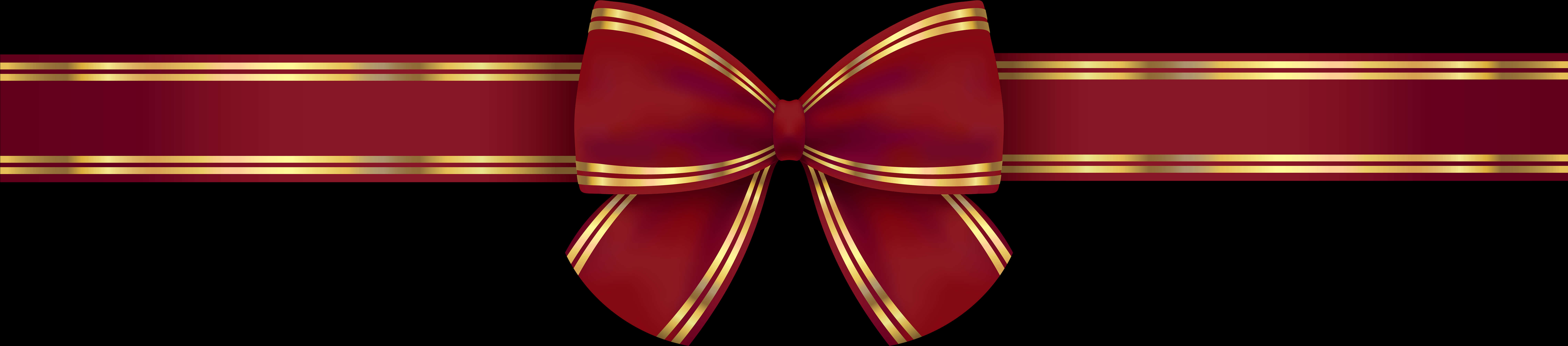 Elegant Red Gold Bow Design PNG with transparent background