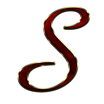 Elegant Red Gold Letter S