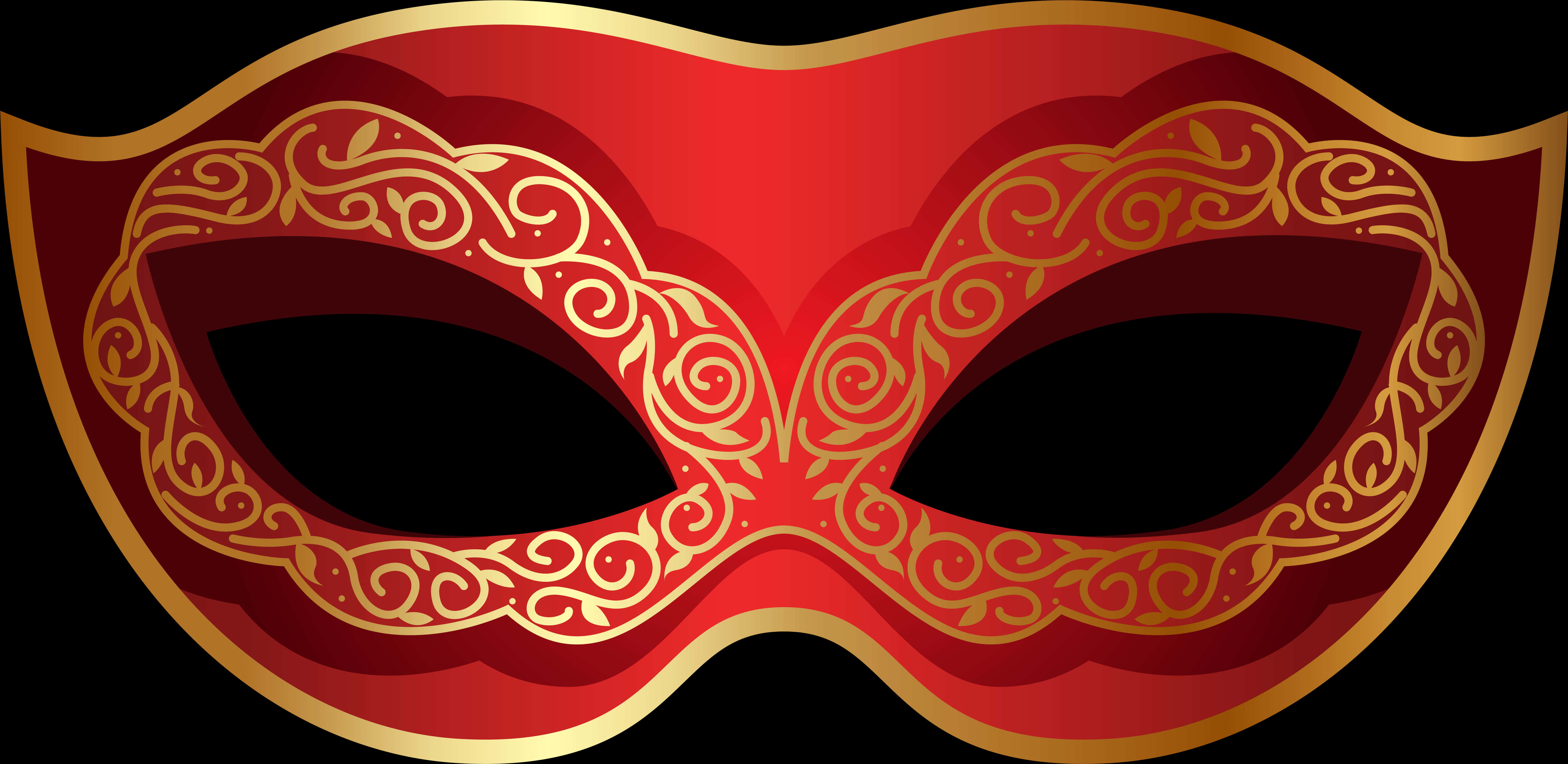 Elegant Red Gold Masquerade Mask