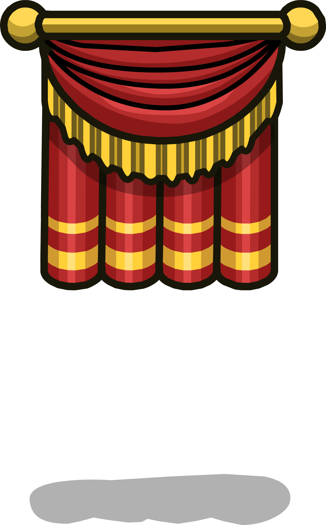 Elegant Red Gold Theater Curtains PNG with transparent background
