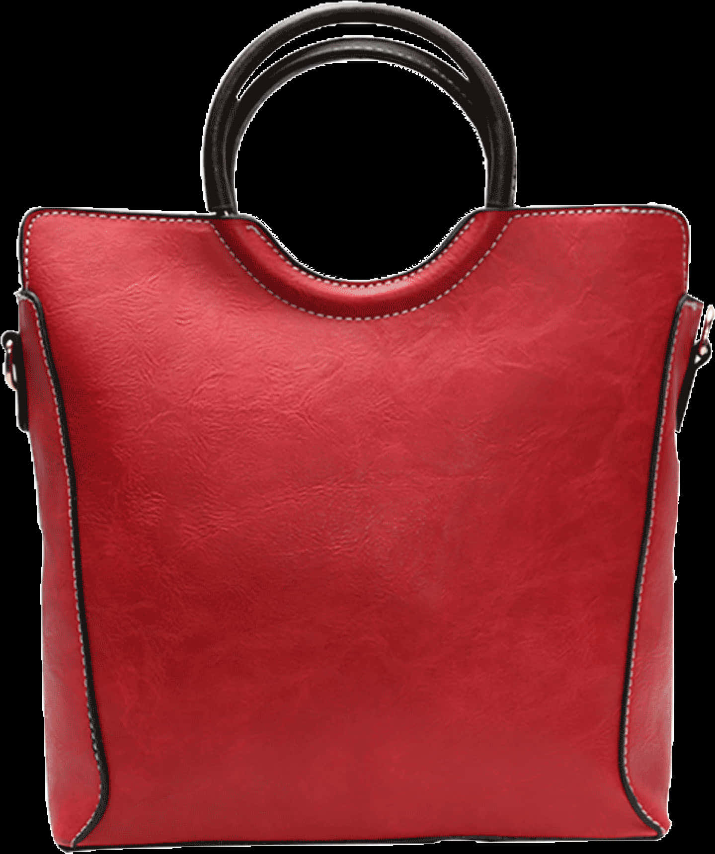 Elegant Red Leather Tote Bag