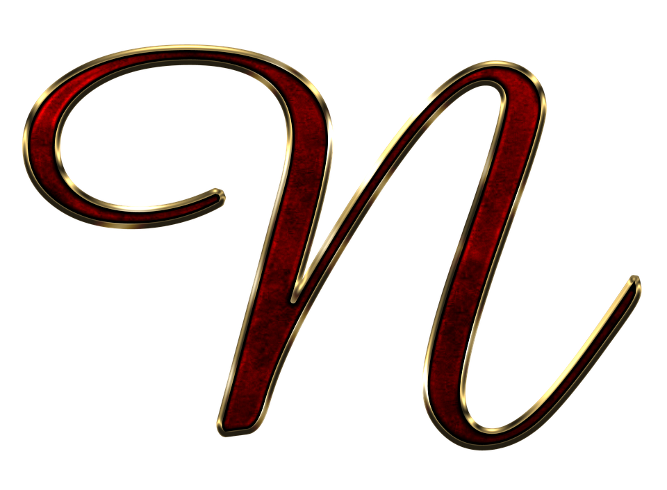 Elegant Red Metallic Letter M