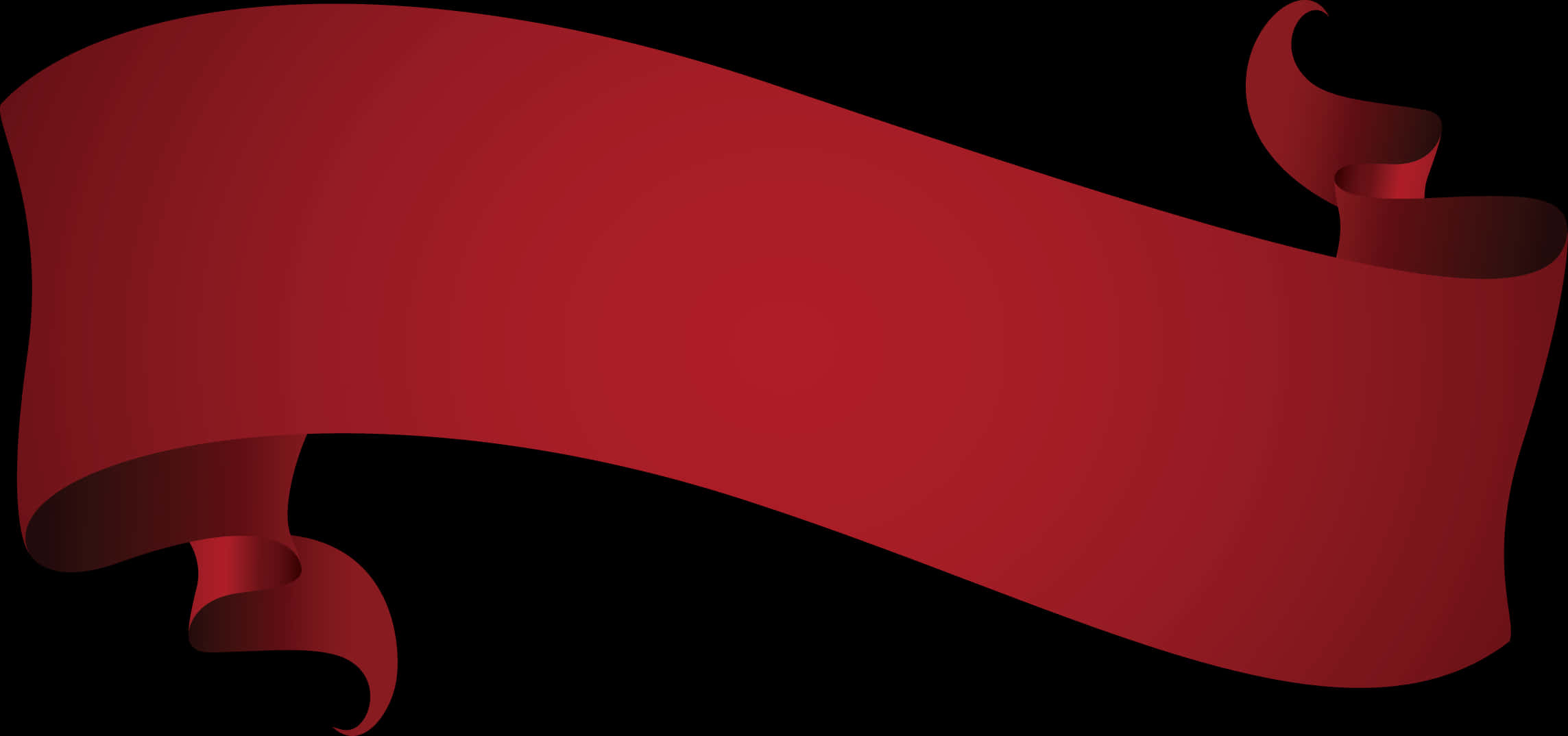 Elegant Red Ribbon Banner PNG image with a transparent background, free high-resolution download