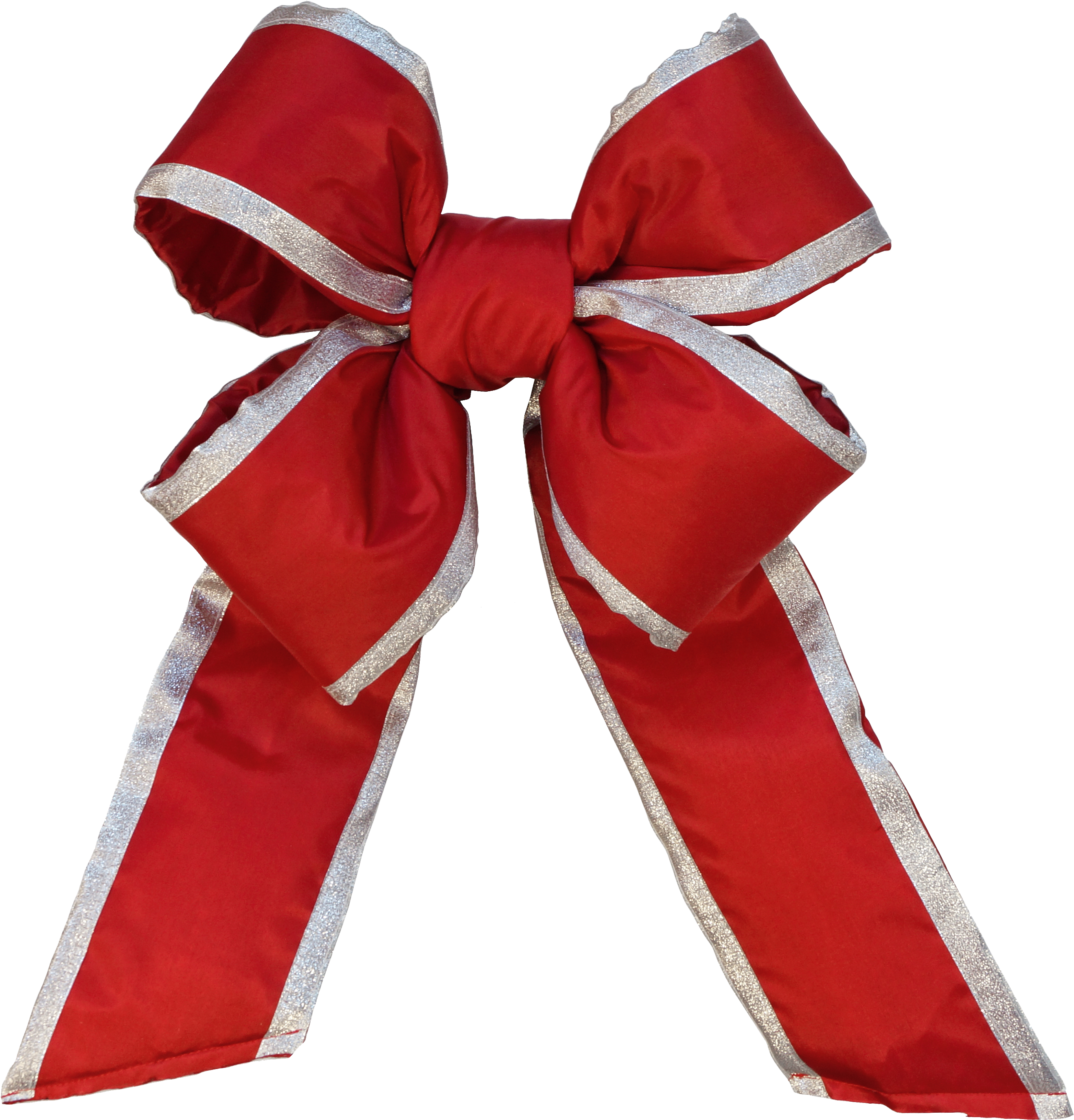 Elegant Red Satin Bowwith Silver Trim