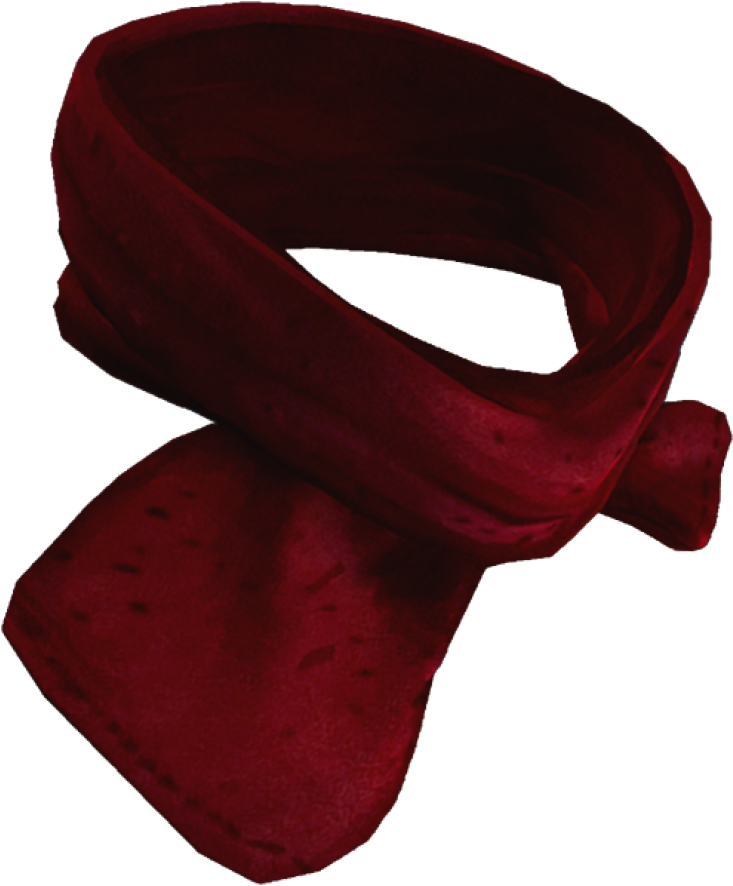 Elegant Red Scarf PNG image with a transparent background, free high-resolution download