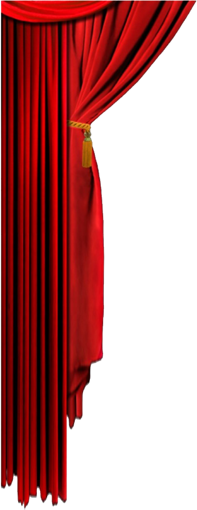Elegant Red Theater Curtain PNG with transparent background
