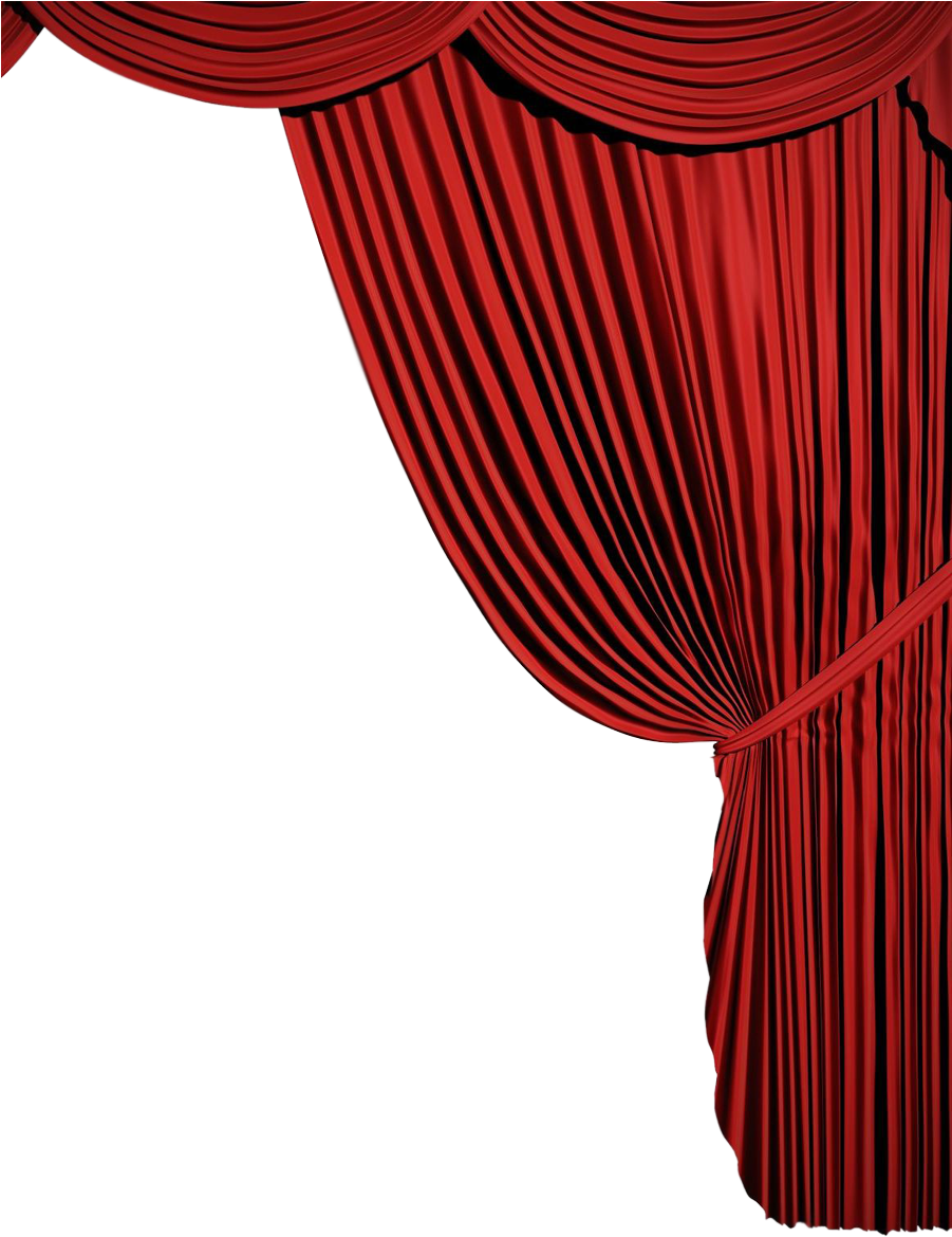 Elegant Red Theater Curtain Tieback PNG with transparent background