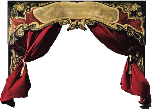 Elegant Red Theater Curtains PNG with transparent background