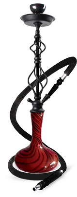Incinerator 30″ Hookah Red/black - Sahara Smoke Brass Executive PNG image with a transparent background, free high-resolution download