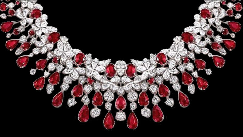 Elegant Redand Diamond Necklace