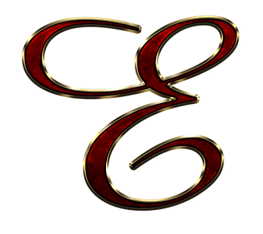 Elegant Redand Gold Letter G PNG with transparent background