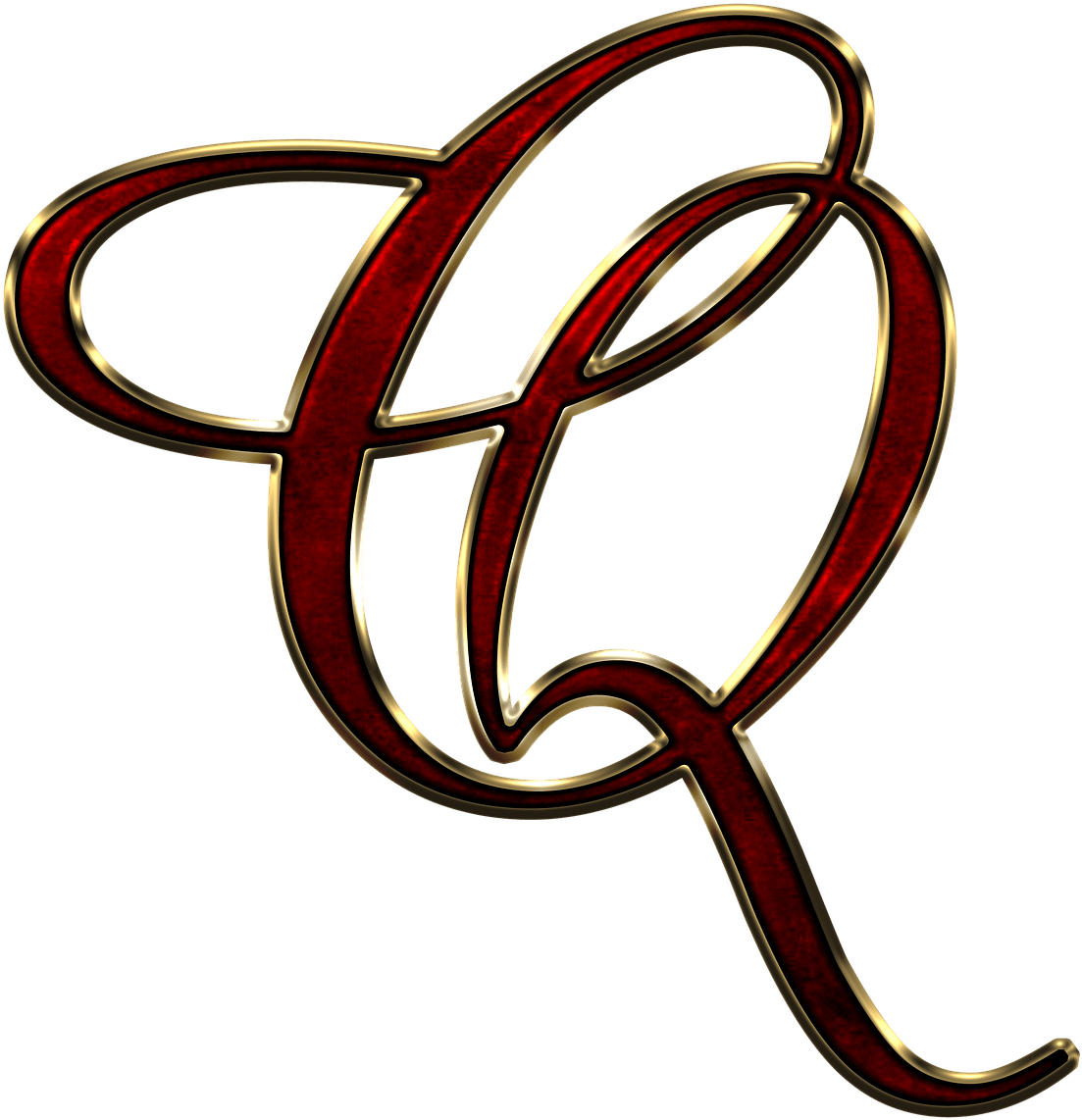 Elegant Redand Gold Letter Q