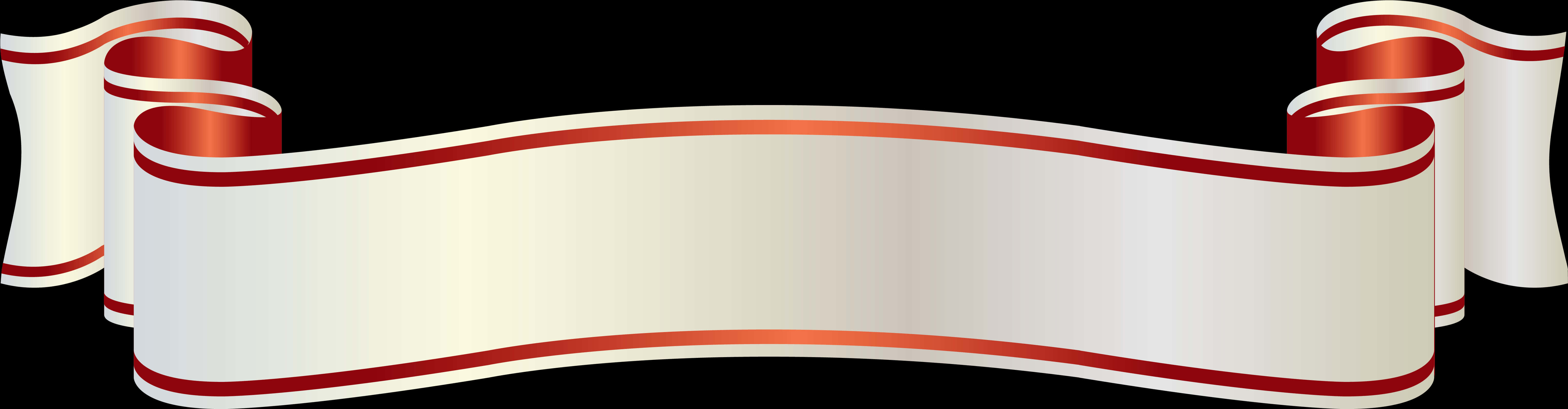 Elegant Redand White Ribbon Banner PNG image with a transparent background, free high-resolution download