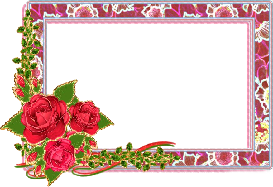 Elegant Rose Decorated Frame