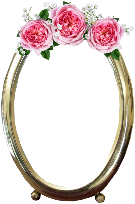 Elegant Rose Decorated Gold Frame