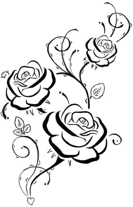 Elegant Rose Line Art