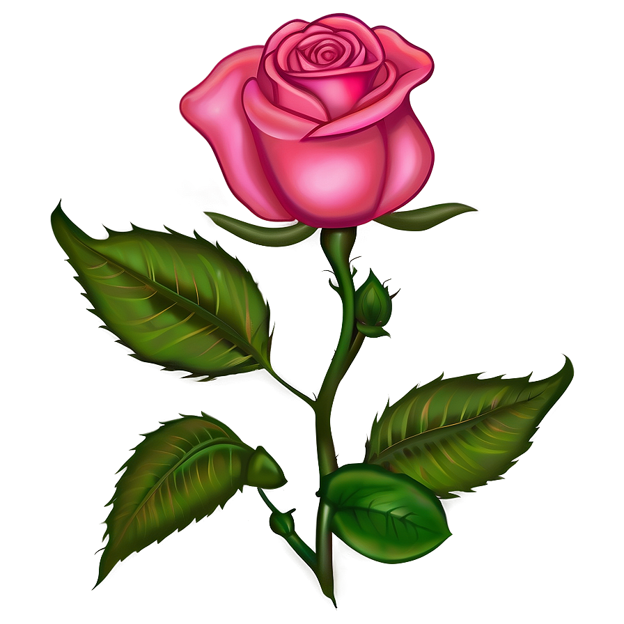 Elegant Rose Outline Png Cii70