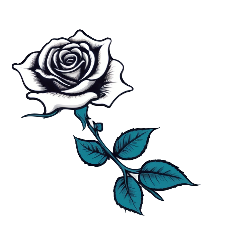 Elegant Rose Tattoo Blueprint Png 05252024