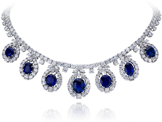 Elegant Sapphire Diamond Necklace