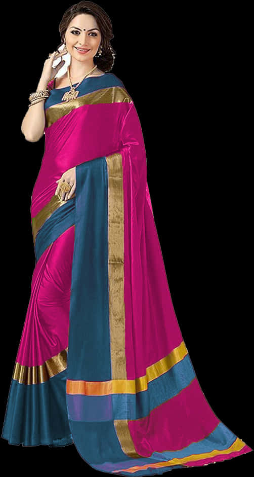 Elegant Saree Model Pose