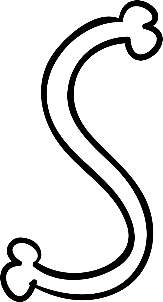 Letter S Of Bones Outlined Typography - Typography I Png, Transparent Png PNG with transparent background