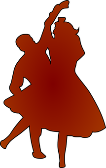 Elegant Silhouette Ballroom Dancers PNG with transparent background