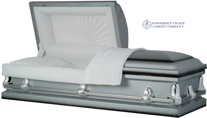 Elegant Silver Coffin Display