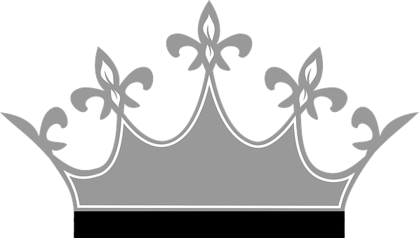 Elegant Silver Crown Graphic PNG with transparent background