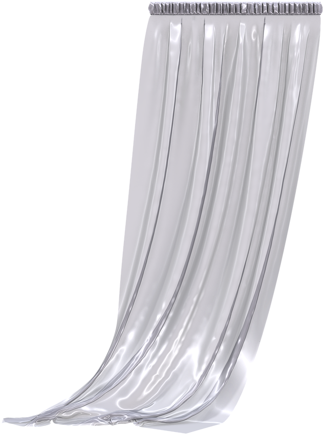 Elegant Silver Curtain Drapery PNG with transparent background