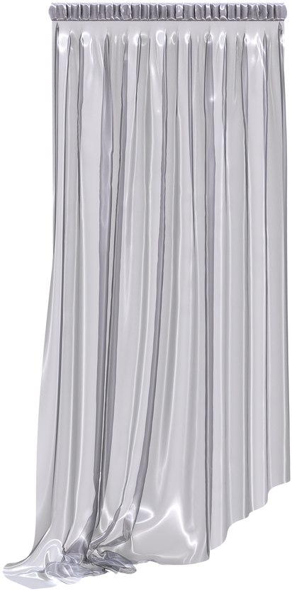 Elegant Silver Curtain PNG with transparent background