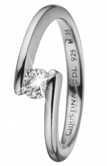 Elegant Silver Diamond Ring