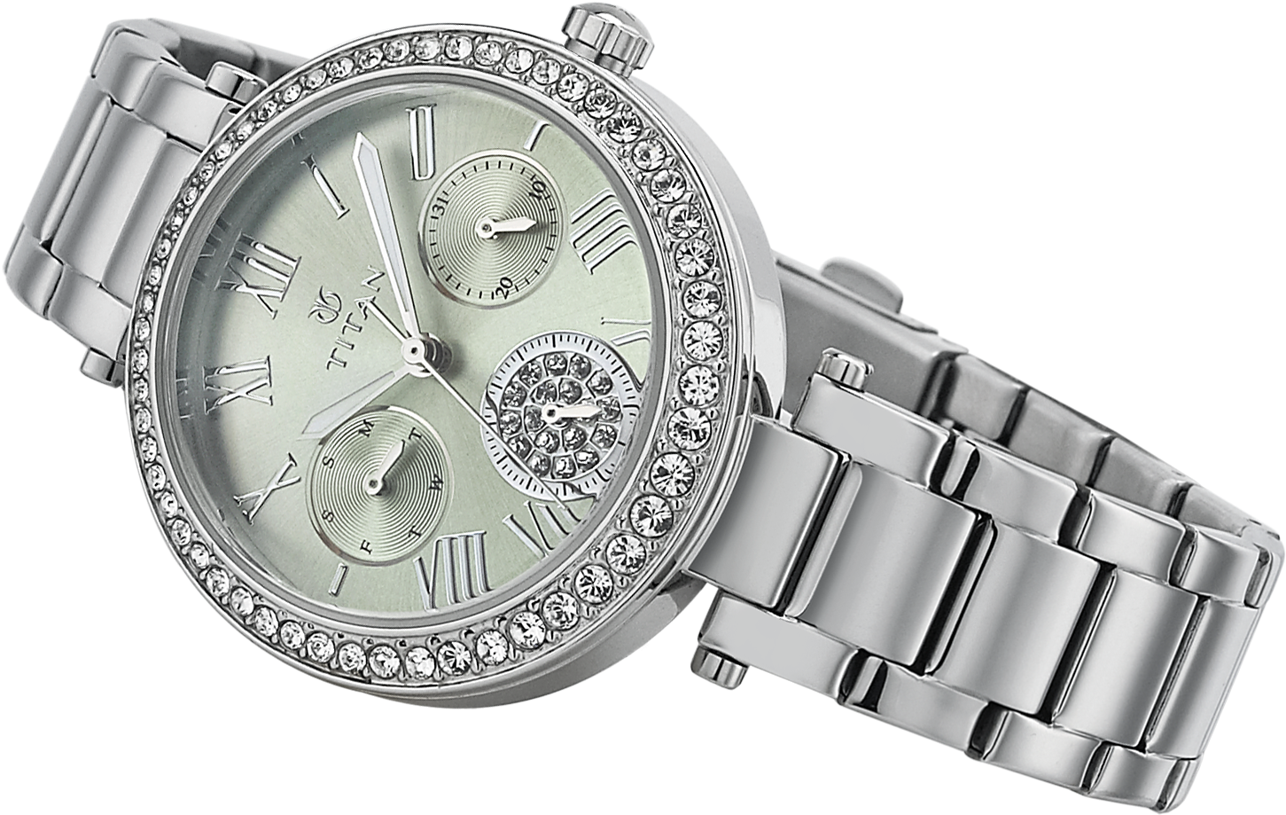 Titan Ladies Purple Women Multifunction Metal Watch - Metal Watch For Ladies, HD Png Download PNG with transparent background