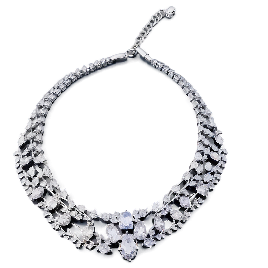 Elegant Silver Necklace Png 39