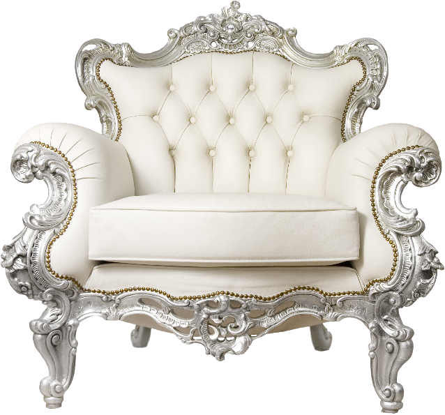 Elegant Silver Trimmed Throne Chair