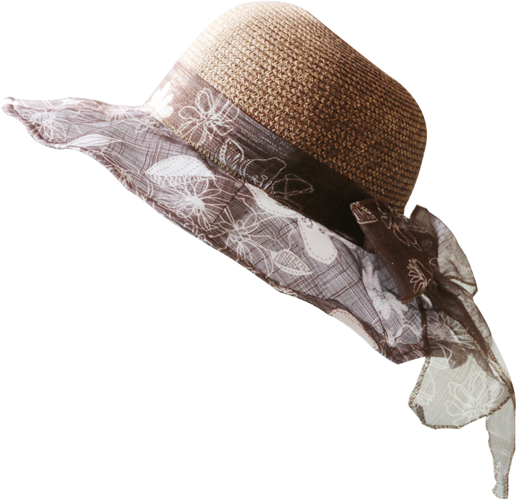 Elegant Straw Hatwith Scarf