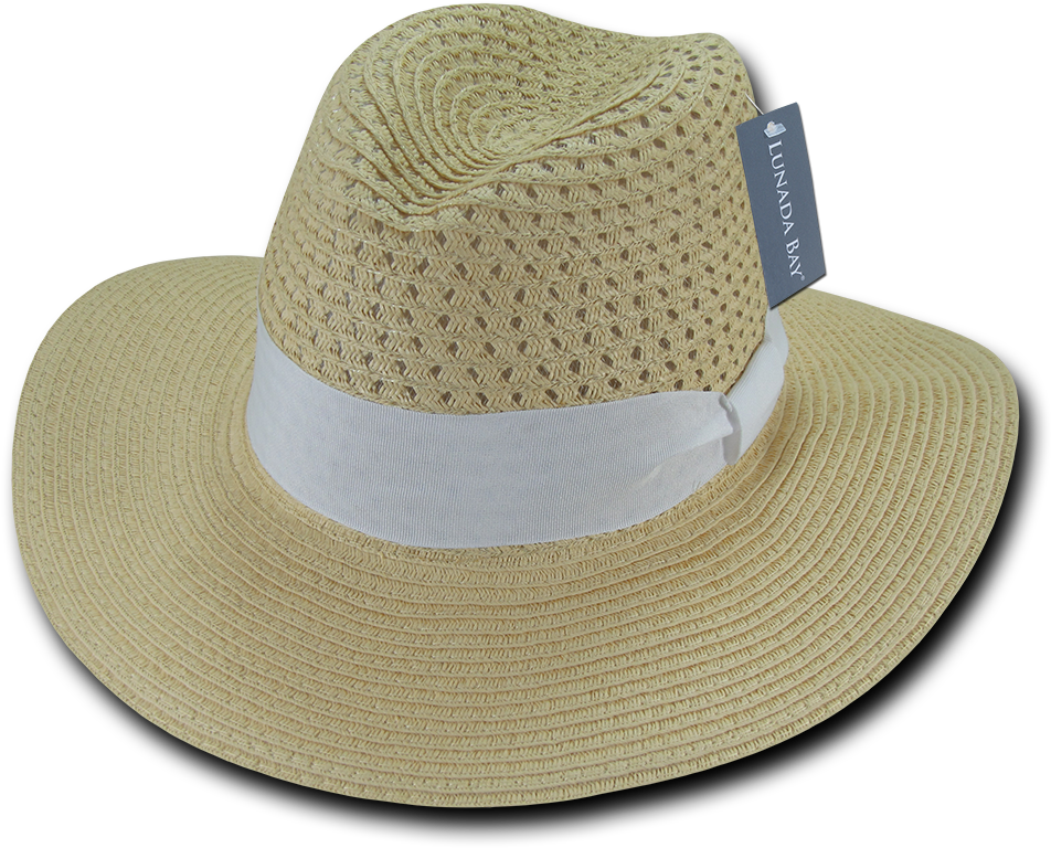 Elegant Straw Hatwith White Band